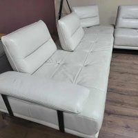 Перлено бял кожен ъглов диван "ARTEMIS" с електрически облегалки, снимка 9 - Дивани и мека мебел - 42541310