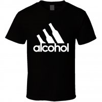 ALCOHOL THREE STRIPES тениски с принт - 10 цвята! Поръчай с твоя идея!, снимка 3 - Тениски - 36726736