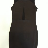 Мини черна рокля къса , елегантна, секси, без ръкав, с прозрачен елемент отпред и на раменете, ефект, снимка 3 - Рокли - 37435253