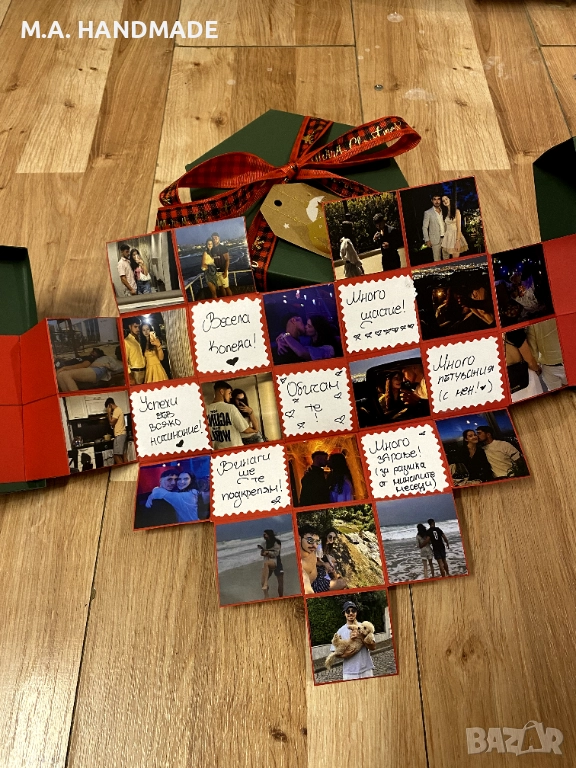 Кутия със снимки сърце, перфектен подарък за Коледа, снимка 1