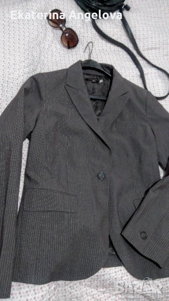 Сиво сако сребристо, жилетка блейзър, офис стил, размер Л/L, 42-44, снимка 1