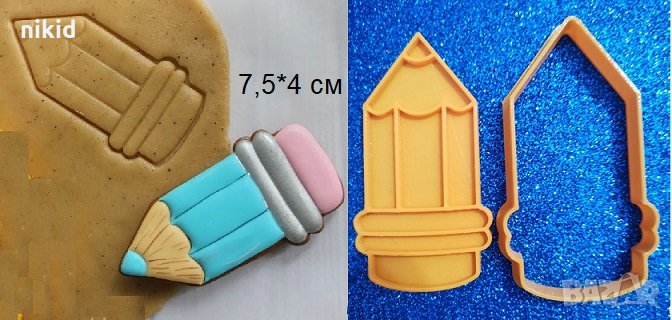 Широк Молив пластмасов резец форма фондан тесто бисквитки, снимка 1