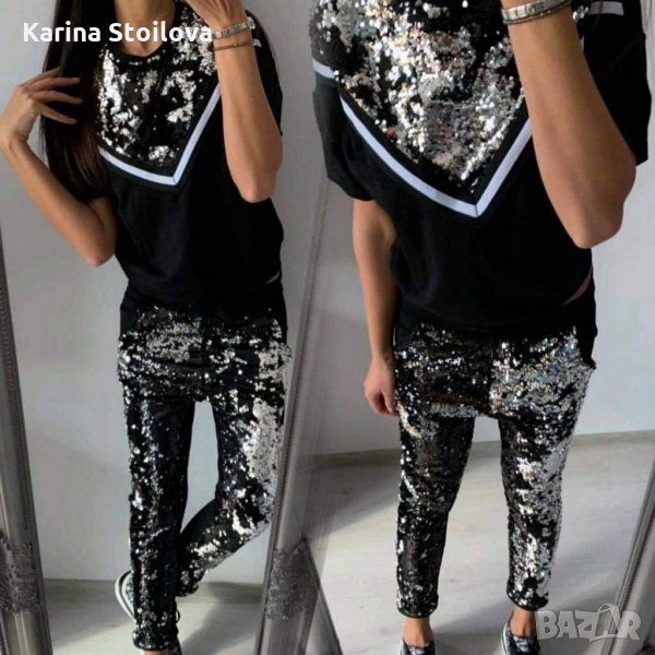 Дамски комплект с паети, снимка 1