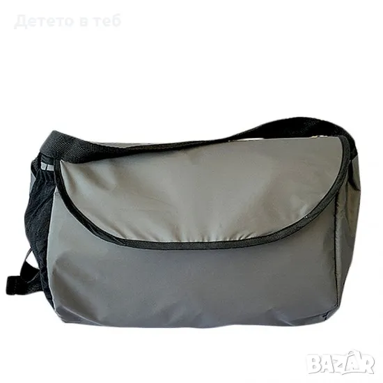 Чанта за бебешка количка с промазка сива, снимка 1