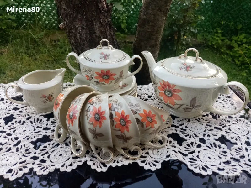 Немски антикварен сервиз за чай, снимка 1