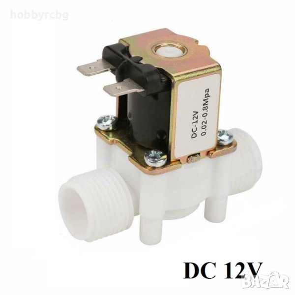 Соленоиден клапан, нормално затворен, 12V или 220V, пластмасов корпус, снимка 1