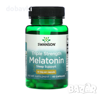 Мелатонин Swanson, Triple Strength Melatonin, 10 mg, 60 Capsules, снимка 1