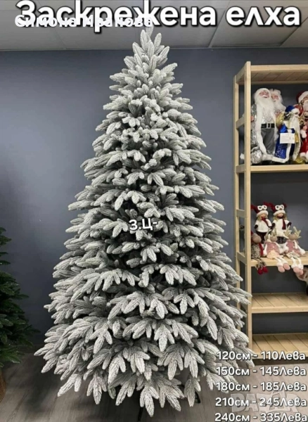 Заснежена, коледна елха, снимка 1