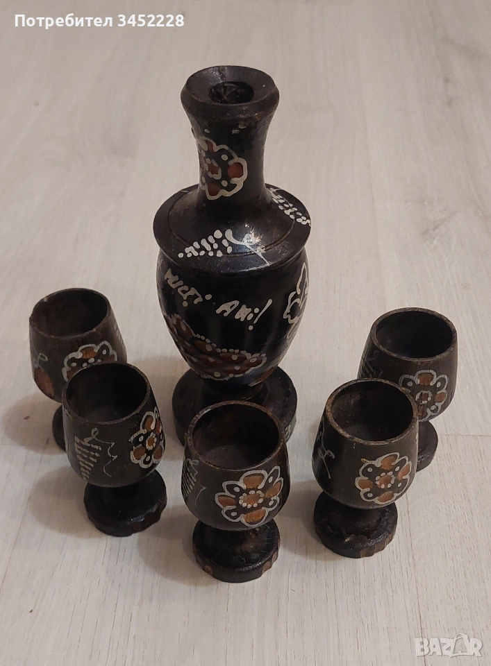 дърворезба сервиз за ценители , снимка 1