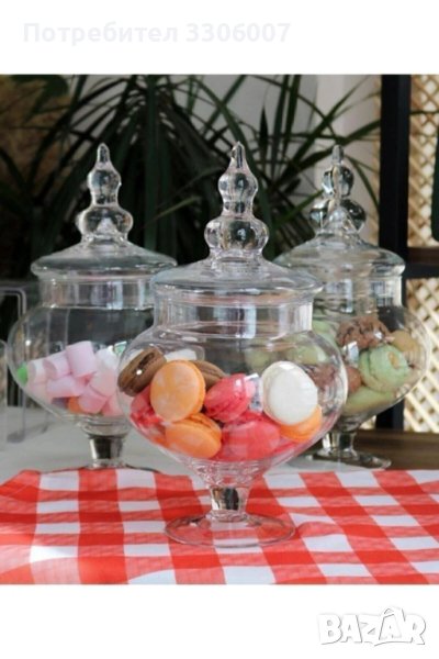 Стъклена купа за бисквити и курабии, снимка 1