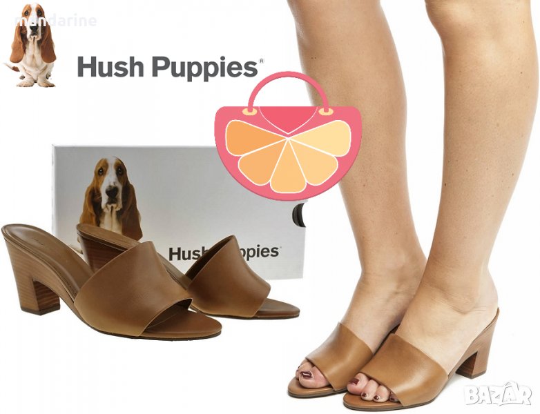 ПРОМО 🍊 HUSH PUPPIES 37-38-39 номер 🍊 Кожени дамски сандали BROWN LOW HEELS нови с кутия, снимка 1