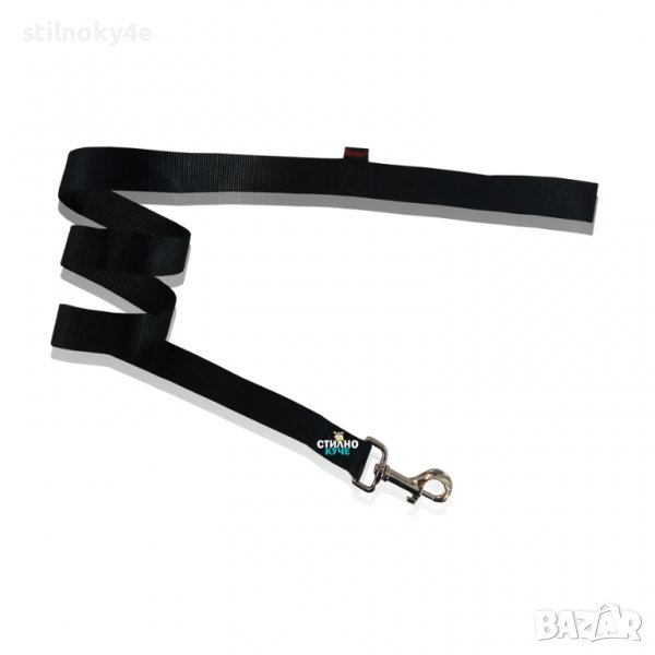 Текстилен повод за куче в черен цвят Поводи за кучета Кучешки текстилен повод Кучешки поводи, снимка 1