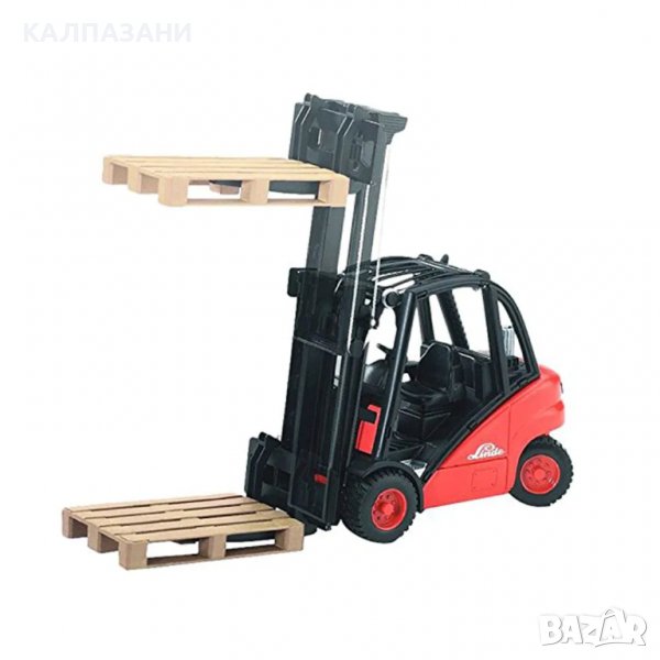 BRUDER Мотокар LINDE с две палета H30D 02511, снимка 1