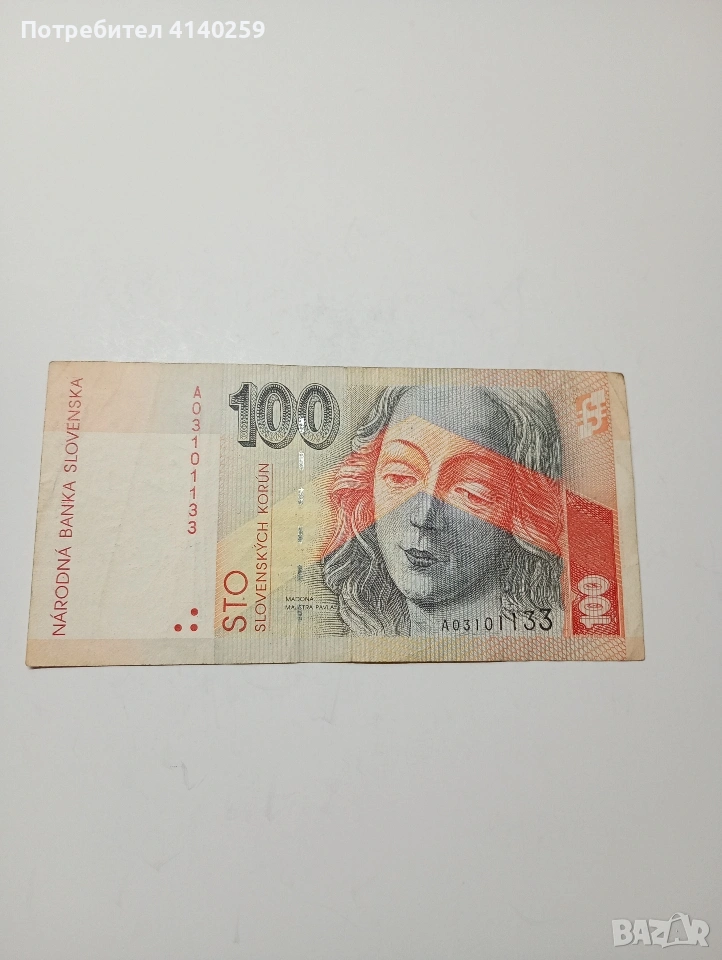 СЛОВАКИЯ БАНКНОТА 100 КРОНИ 2004 Г , снимка 1