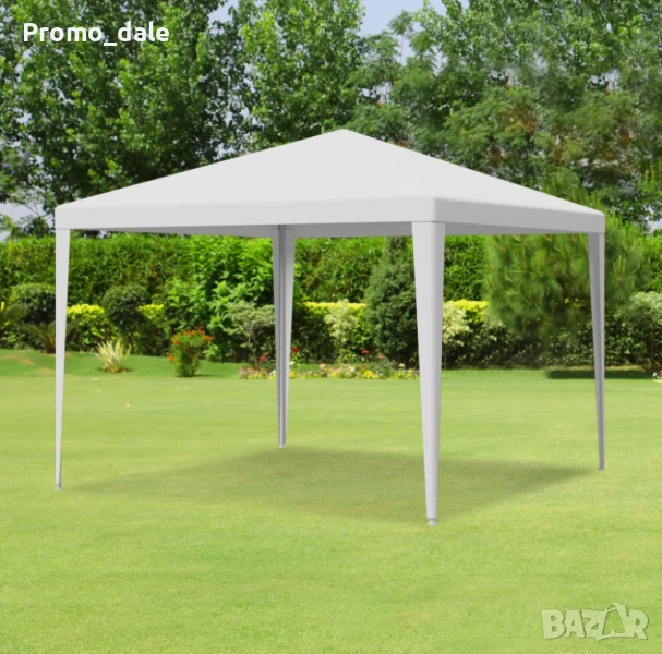 Градинска шатра 2.5 х 2.5 метра, павилион - полиетилен, бяла, снимка 1