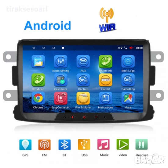 8-инчова мултимедия за Renault и Dacia (2011-2017) – Android, Carplay , снимка 1