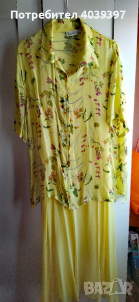 Дамска рокля с презрамки и риза, снимка 1