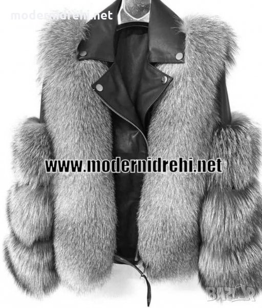 Луксозно дамско късо палто естествен косъм лисица , снимка 1