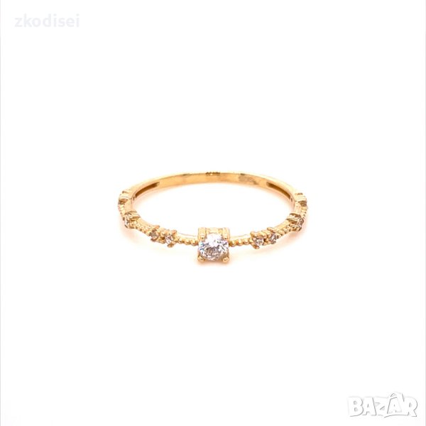 Златен дамски пръстен 1,13гр. размер:56 14кр. проба:585 модел:20058-1, снимка 1