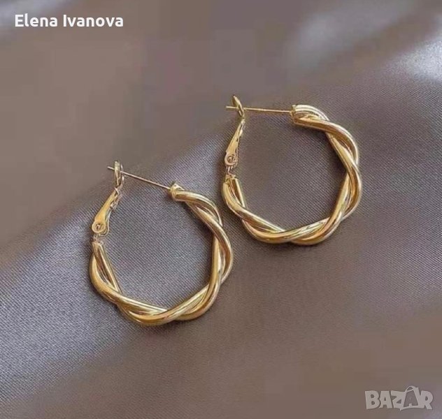 Уникални нежни златни обеци, снимка 1