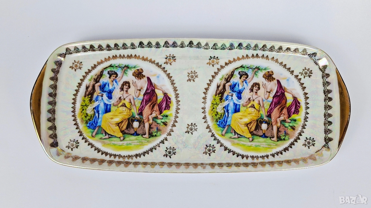 Чешко правоъгълно плато с трите грации, снимка 1