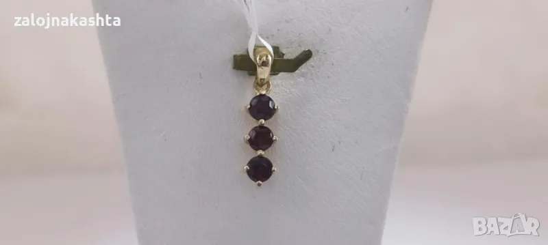 Нова Златна висулка с гранат-1,10гр/14кр, снимка 1