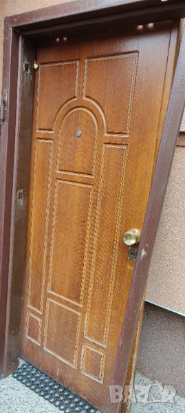 Блиндирана метална входна врата с покритие от естествен фурнир МДФ , снимка 1