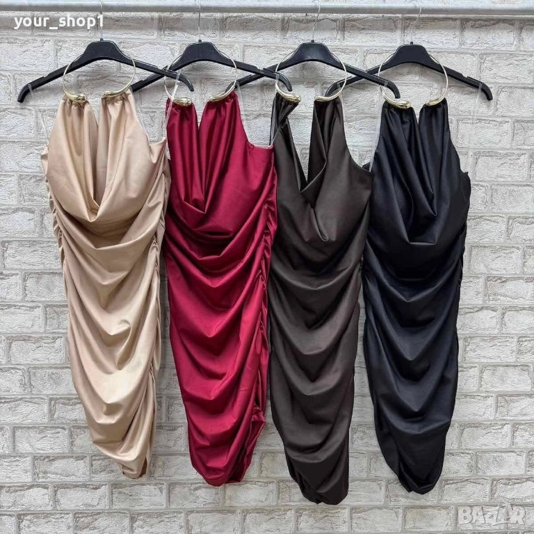 Елегантна къса рокля черно Бордо червено , снимка 1