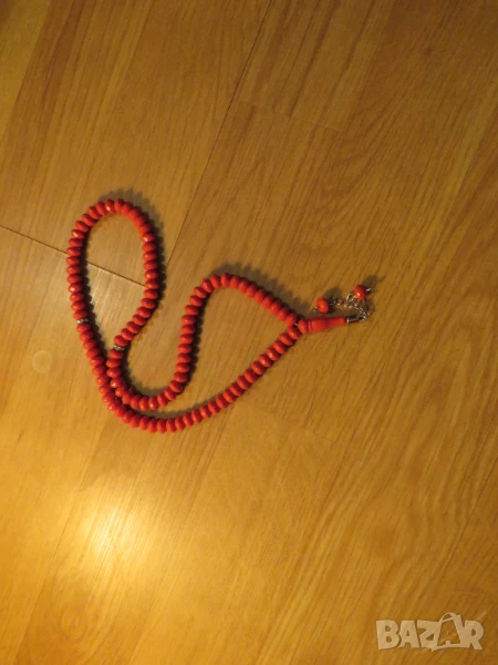 красива червена  османска броеница, молитвена броеница с 99 мъниста турска броеница , снимка 1