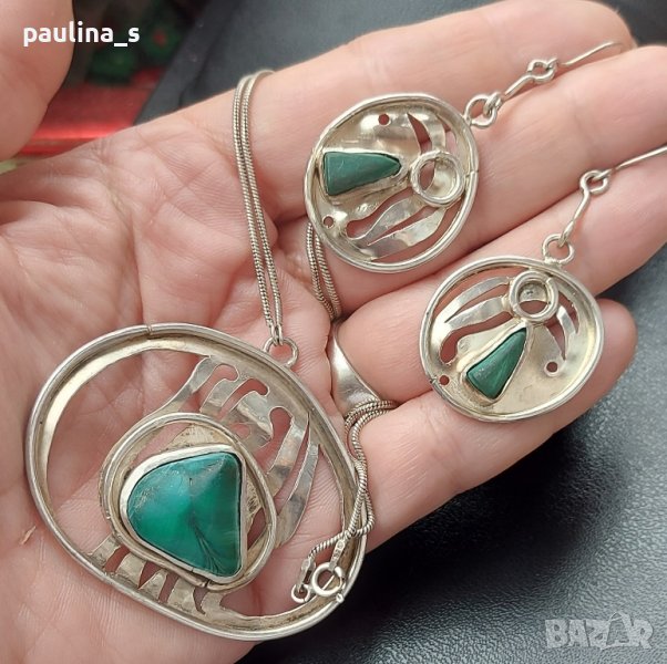 Винтидж авторски сребърен комплект проба 925 , снимка 1