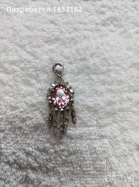 Сребърна висулка с цирконии, снимка 1