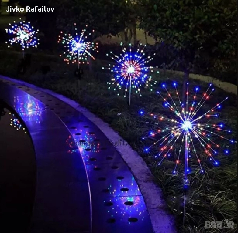 Соларно глухарче (коледна украса) - жълто, шарено - 2бр в опаковка, снимка 1