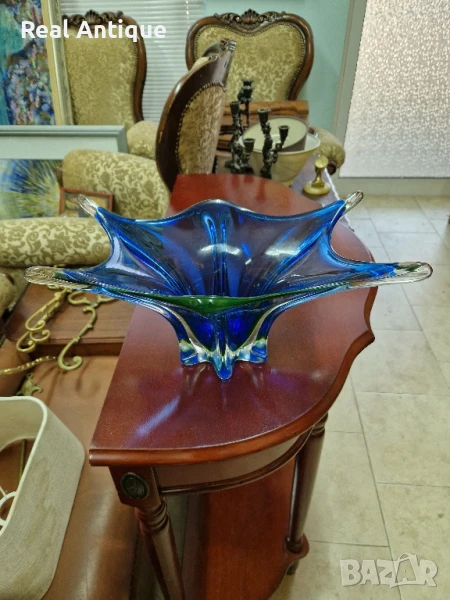 Превъзходна антикварна колекционерска кристална купа фруктиера Бохемия , снимка 1