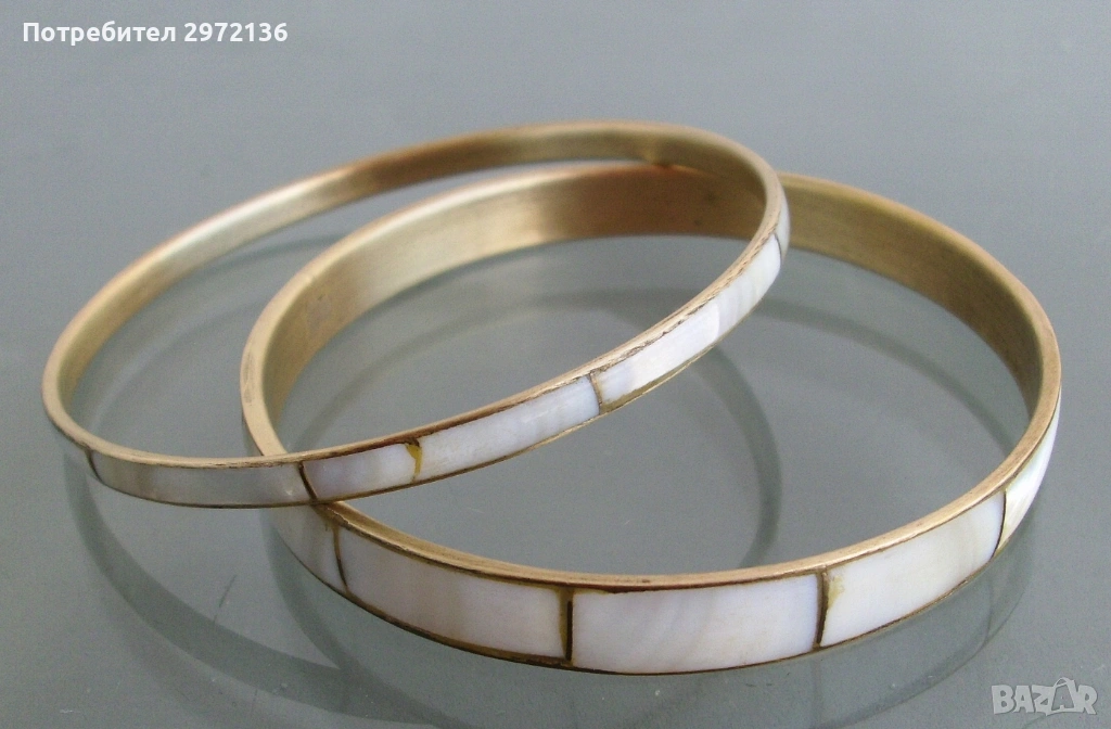 Гривни месинг и седеф , снимка 1