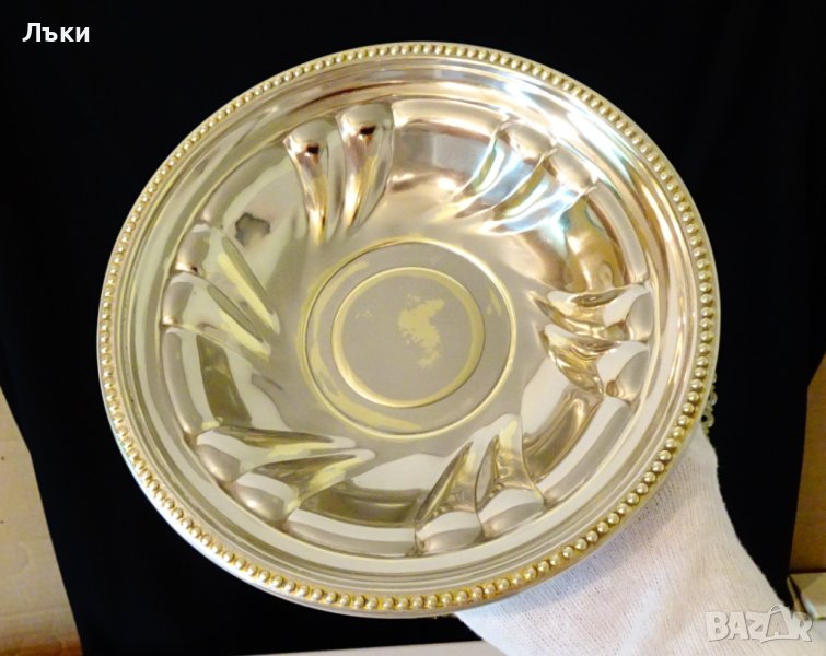 Италианска посребрена бронзова фруктиера,релеф. , снимка 1