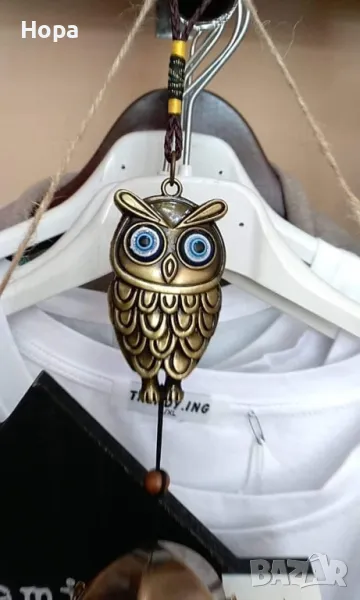 Вятърен звънец от метал Бухал , снимка 1