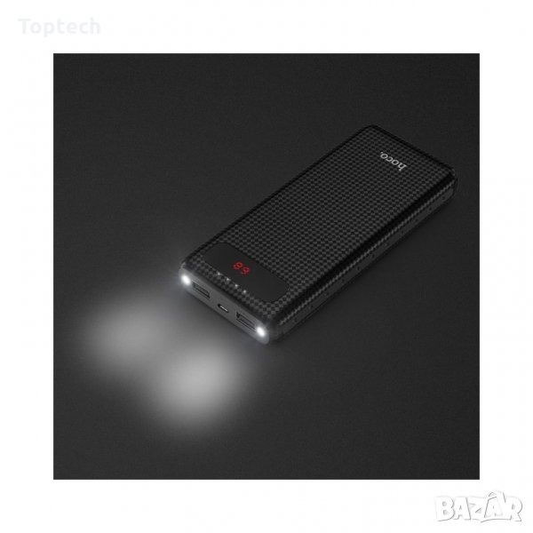 Преносима батерия HOCO power bank 20000mAh with LCD Mige B20A black carbon, снимка 1