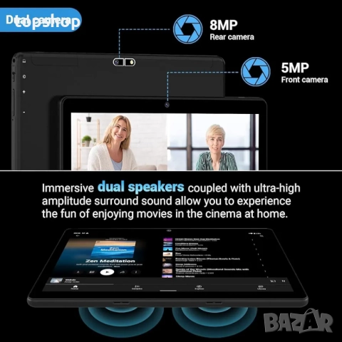 Нов таблет FASTWD 10-инчов Android 14, 36GB RAM + 128GB ROM, 5G WiFi таблет, GPS, 8000mAh..., снимка 6 - Таблети - 51982234