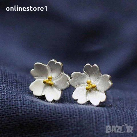 Сребърни обеци 925 - Орхидея Код: BX520