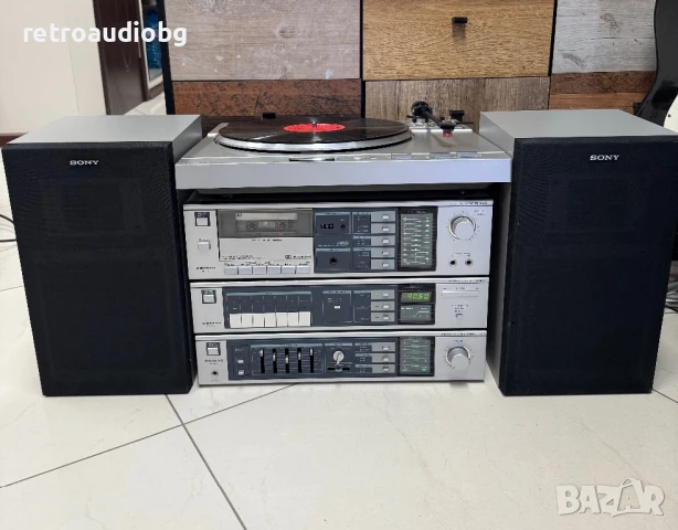 🔊Ретро аудио сет SANYO - усилвател, тунер, дек, грамофон и подарък колони SONY🔊, снимка 1