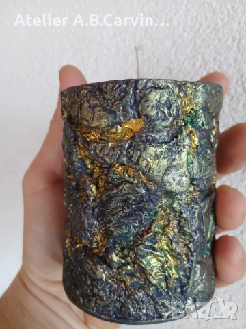 Уникални декоративни свещи камък, скала, златна руда, ръчна изработка, снимка 8 - Декорация за дома - 53925119