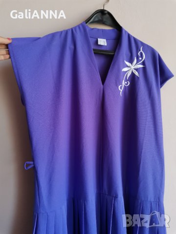 СТРАХОТНА РОКЛЯ В ЛЮЛЯКОВ ЦВЯТ РАЗМЕР 2-3XL, снимка 5 - Рокли - 36858606