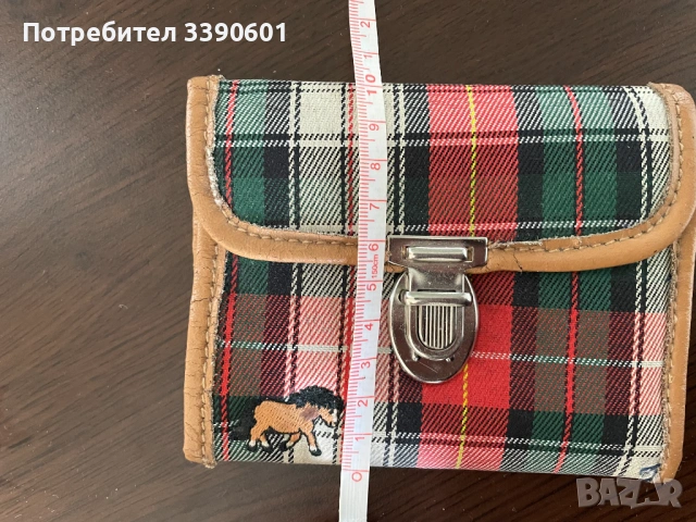 Портмоне, ретро тартан с конче, снимка 5 - Портфейли, портмонета - 54105252