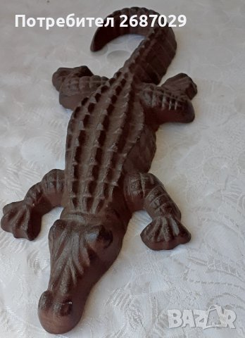 желязо, Крокодил алигатор 26 см -   фигура метал антика