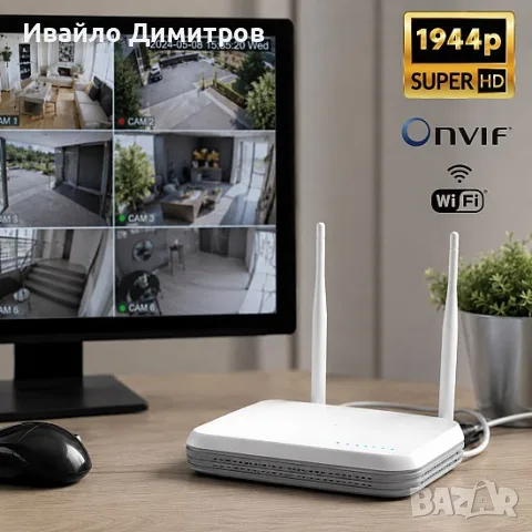WIFI NVR ВИДЕОРЕКОРДЕР ЗА IP КАМЕРИ – БЕЗЖИЧЕН, снимка 2 - Комплекти за видеонаблюдение - 56103602