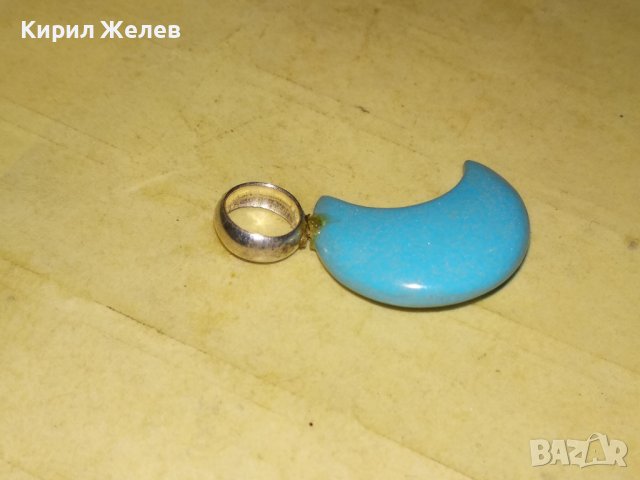 ПОЛУМЕСЕЦ и ЗВЕЗДА РЕТРО АРТ ПЕНДАНТ от СРЕБРО и ВЕНЕЦИАНСКО СТЪКЛО МУРАНО СТАРА РЪЧНА РАБОТА 26827, снимка 9 - Антикварни и старинни предмети - 40524121