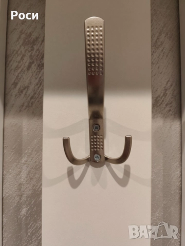 Стенна закачалка (вешалка) с огледало - бяло, снимка 2 - Закачалки - 52791381