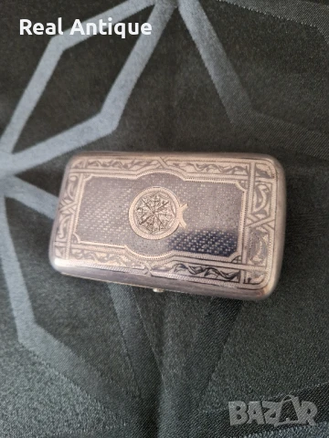 Рядка уникална антикварна руска сребърна кутийка за тютюн с ниело , снимка 4 - Антикварни и старинни предмети - 50446342