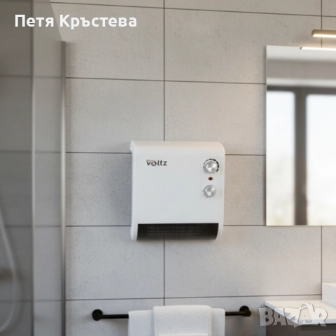Отоплителна печка за баня Voltz OV51970J – 2000W, вентилатор, водоустойчива, снимка 4 - Отоплителни печки - 52267784