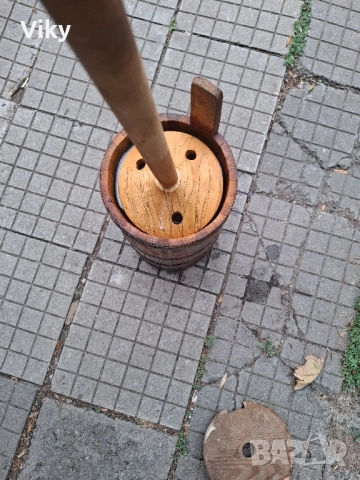 стара дървена бучка за биене на мляко за масло, снимка 9 - Антикварни и старинни предмети - 51586924